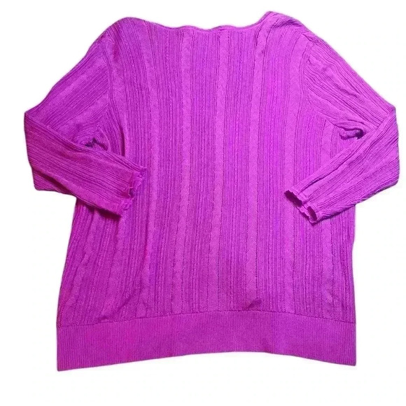 Lauren Ralph Lauren Bright Purple Knit Button Cardigan Sweater‎ 2X V  Neck - Picture 2 of 5
